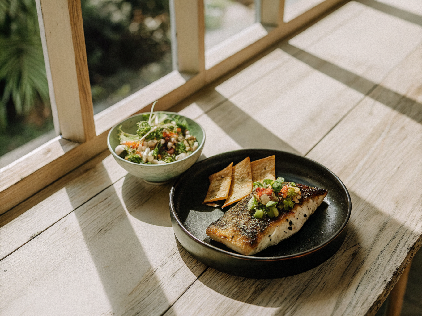 Private chef food spread plated for an in-villa dining experience